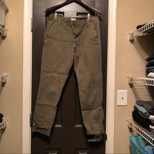 Madewell Army Green High-Waisted Dress Pants